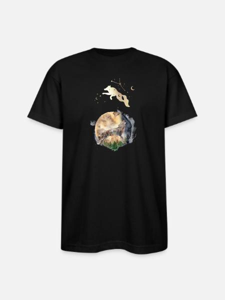 Wolf Moon Magic - Bayside Unisex Heavyweight USA Made T-Shirt - black