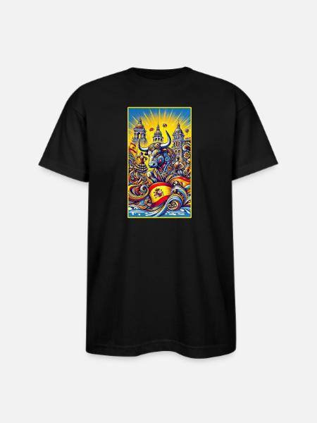 Spanien Stier Espana Design - Bayside Unisex Heavyweight USA Made T-Shirt - black