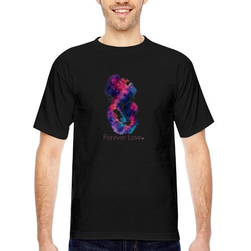 Forever Love-Vibrant Watercolor Mother-Child - Bayside Unisex Heavyweight USA Made T-Shirt