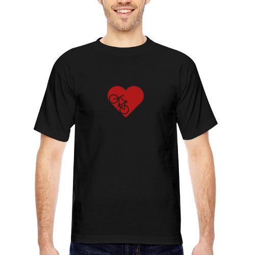 Bike in heart - Bayside Unisex Heavyweight USA Made T-Shirt