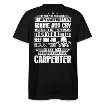 Carpenter the carpenters carpenter joke carpente - Bayside Unisex Heavyweight USA Made T-Shirt - black - Back - Anthony (185cm)