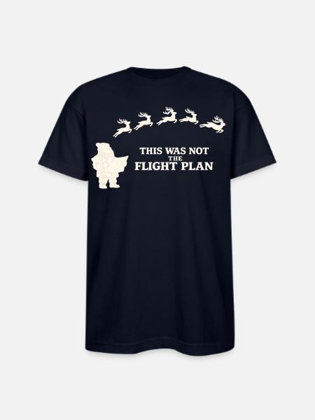 Santa’s Christmas Flight Plan - Bayside Unisex Heavyweight USA Made T-Shirt - navy