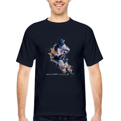Hockey: Icy Streaks - Bayside Unisex Heavyweight USA Made T-Shirt