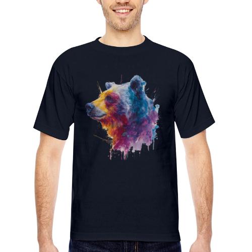 Watercolor Bear Portrait - Bayside Unisex Heavyweight USA Made T-Shirt