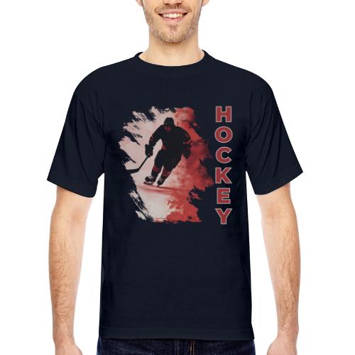 Hockey Fire - Bayside Unisex Heavyweight USA Made T-Shirt