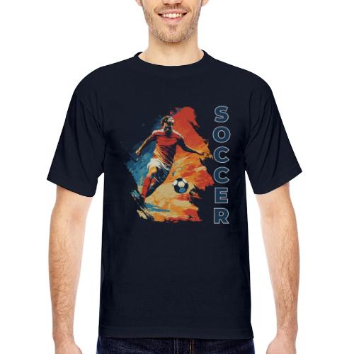 Soccer Action Pulse - Bayside Unisex Heavyweight USA Made T-Shirt