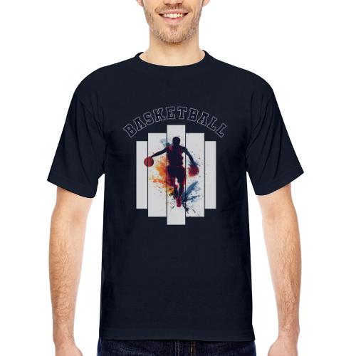 Basketball Never Stops - Bayside Unisex Heavyweight USA Made T-Shirt