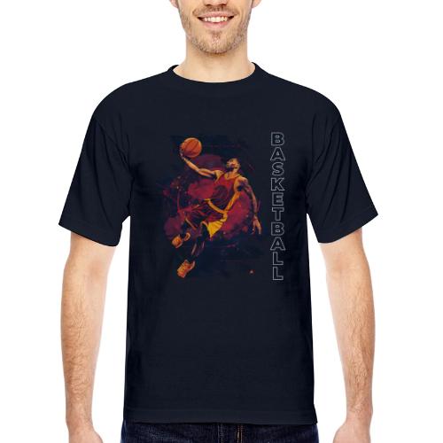 Basketball Charge - Bayside Unisex Heavyweight USA Made T-Shirt