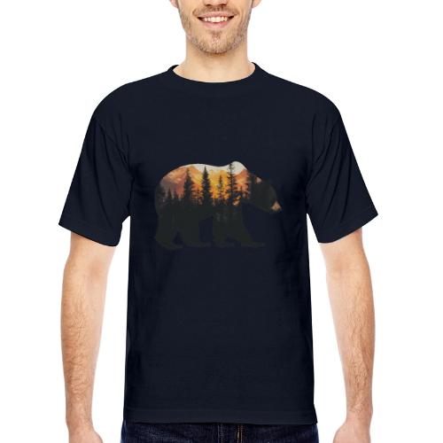Bear: Sunset Guardian - Bayside Unisex Heavyweight USA Made T-Shirt