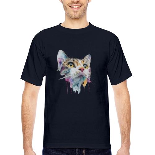 Chromatic Cat Splash - Bayside Unisex Heavyweight USA Made T-Shirt