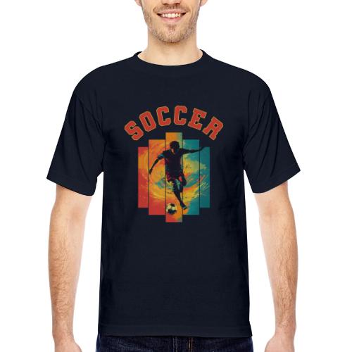 Soccer Heartbeat - Bayside Unisex Heavyweight USA Made T-Shirt