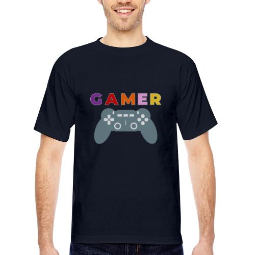 Colorful Gamer Controller Graphic - Bayside Unisex Heavyweight USA Made T-Shirt