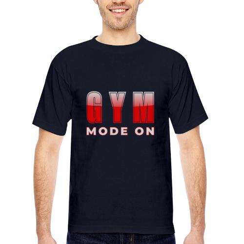Gym Mode On Fitness Typography Design - Bayside Unisex Heavyweight USA Made T-Shirt