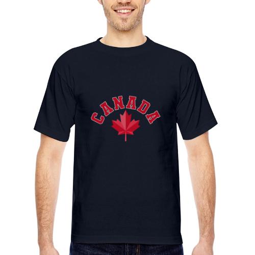Canada with maple leaf - Bayside Unisex Heavyweight USA Made T-Shirt
