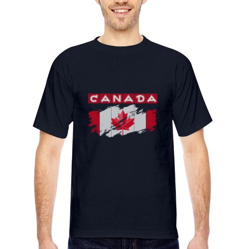 Canada, Inspired by the Canadian flag - Bayside Unisex Heavyweight USA Made T-Shirt