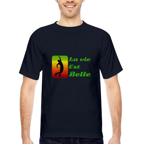 La vie est belle - Bayside Unisex Heavyweight USA Made T-Shirt
