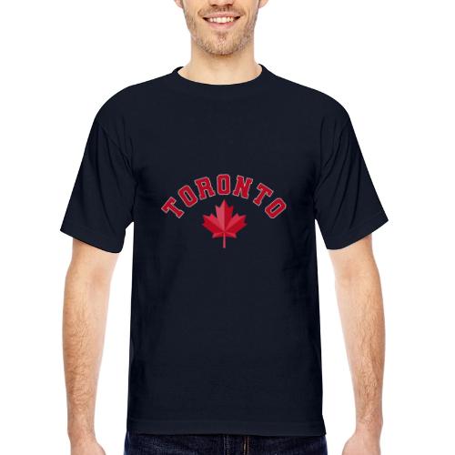 Toronto with maple leaf - Bayside Unisex Heavyweight USA Made T-Shirt