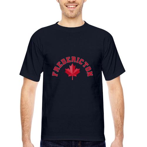 Fredericton with maple leaf - Bayside Unisex Heavyweight USA Made T-Shirt