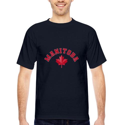 Manitoba with maple leaf - Bayside Unisex Heavyweight USA Made T-Shirt