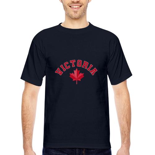 Victoria with maple leaf - Bayside Unisex Heavyweight USA Made T-Shirt