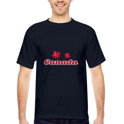 Canada with two maple leaves - Bayside Unisex Heavyweight USA Made T-Shirt