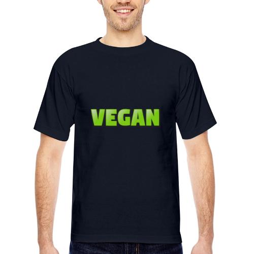 Vegan Bold Green Typography Design - Bayside Unisex Heavyweight USA Made T-Shirt