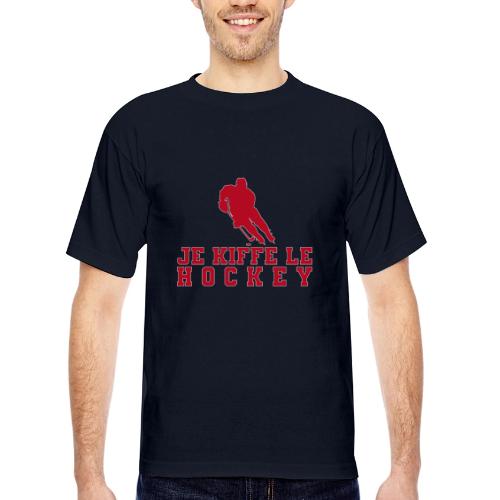I love hockey - Bayside Unisex Heavyweight USA Made T-Shirt