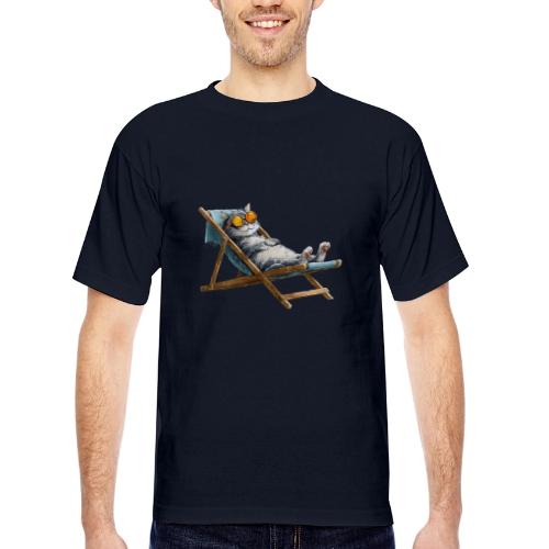 Sunshine Cat Mode - Bayside Unisex Heavyweight USA Made T-Shirt