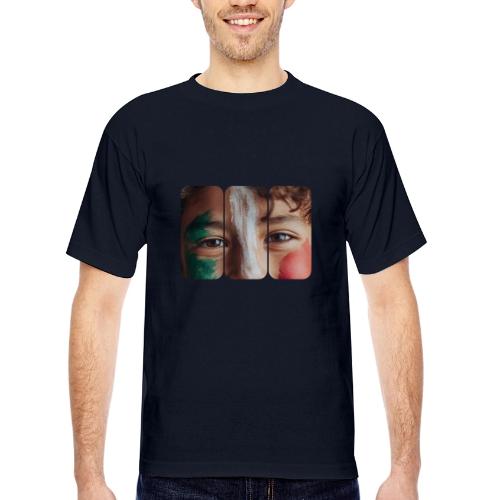 Mexico: Three Stripes of Pride - Bayside Unisex Heavyweight USA Made T-Shirt