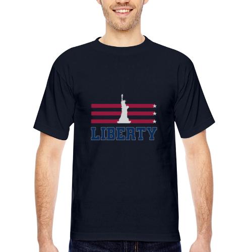 USA: Stars of Liberty - Bayside Unisex Heavyweight USA Made T-Shirt