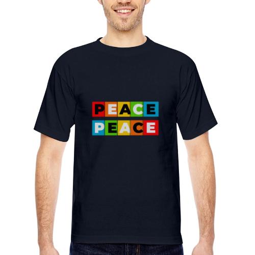 Colorful Peace - Bayside Unisex Heavyweight USA Made T-Shirt