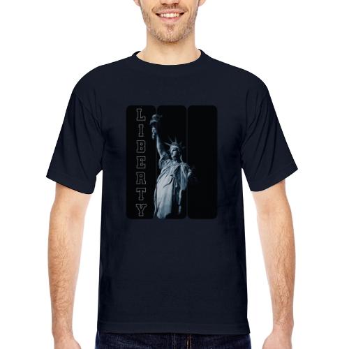 USA: Vertical Liberty - Bayside Unisex Heavyweight USA Made T-Shirt
