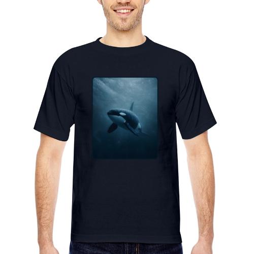 Orca Ocean Wildlife Design - Bayside Unisex Heavyweight USA Made T-Shirt