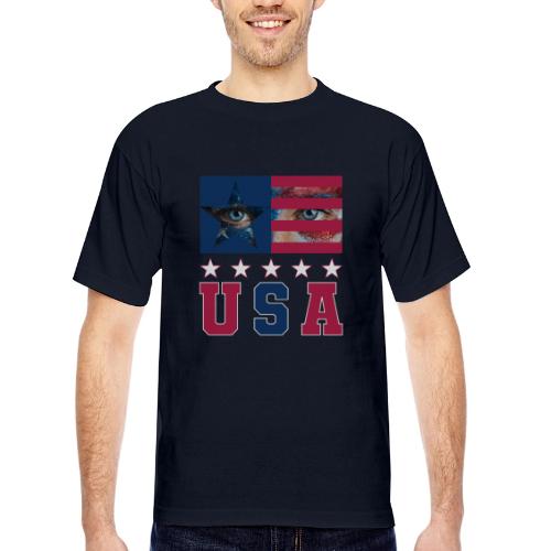 Stars and Vision USA - Bayside Unisex Heavyweight USA Made T-Shirt