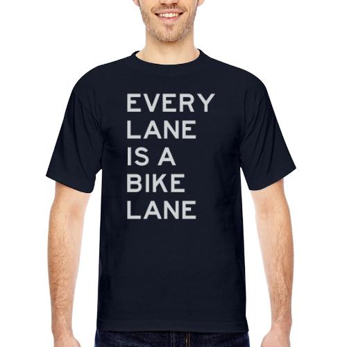Every Lane is a Bike Lane - Bayside Unisex Heavyweight USA Made T-Shirt