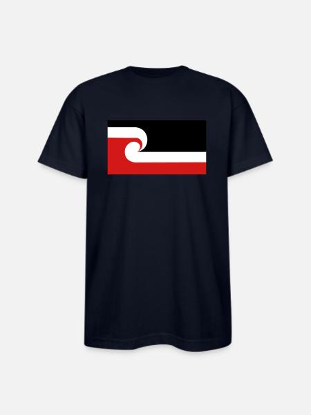 Maori Flag - Bayside Unisex Heavyweight USA Made T-Shirt - navy