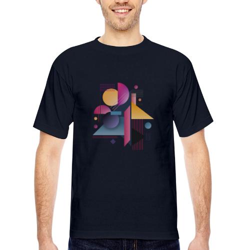 Color Pulse Geometry - Bayside Unisex Heavyweight USA Made T-Shirt