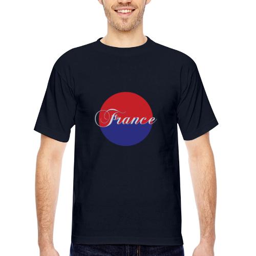 France Tricolore Circle - Bayside Unisex Heavyweight USA Made T-Shirt