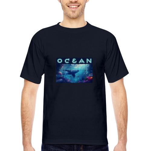 Ocean: Whale’s Path - Bayside Unisex Heavyweight USA Made T-Shirt