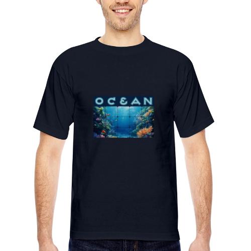 Ocean: Tropical Drift - Bayside Unisex Heavyweight USA Made T-Shirt