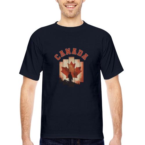 Proud Canadian Shadow - Bayside Unisex Heavyweight USA Made T-Shirt