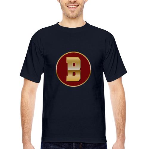 Letter B – Capital Varsity Alphabet Monogram - Bayside Unisex Heavyweight USA Made T-Shirt