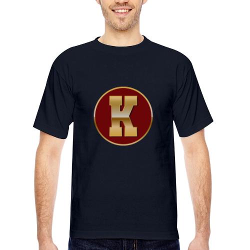 Letter K – Capital Varsity Alphabet Monogram - Bayside Unisex Heavyweight USA Made T-Shirt