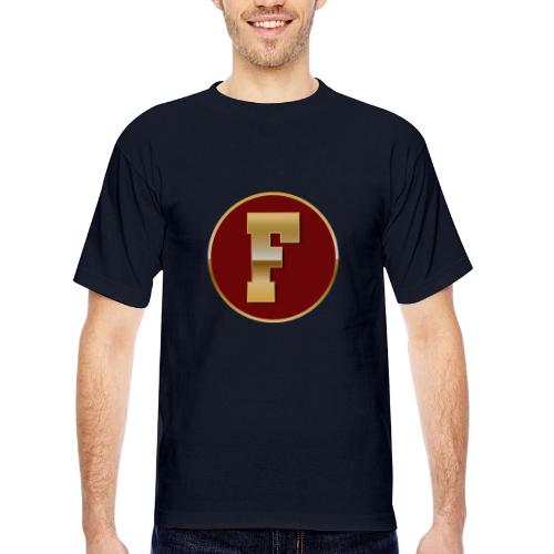 Letter F – Capital Varsity Alphabet Monogram - Bayside Unisex Heavyweight USA Made T-Shirt