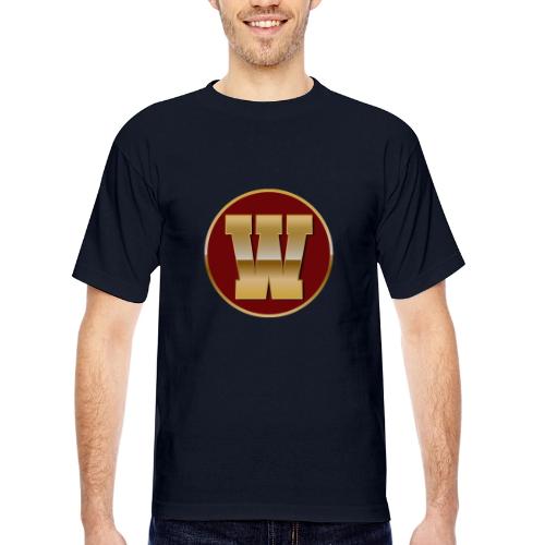 Letter W – Capital Varsity Alphabet Monogram - Bayside Unisex Heavyweight USA Made T-Shirt