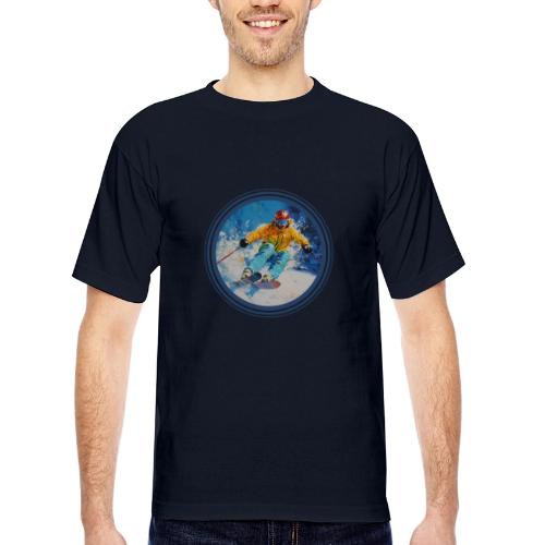 Born for Skiing - Bayside Unisex Heavyweight USA Made T-Shirt