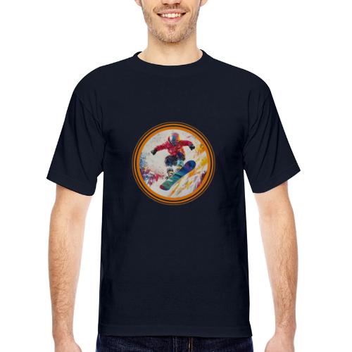 Snowboarding Horizon - Bayside Unisex Heavyweight USA Made T-Shirt