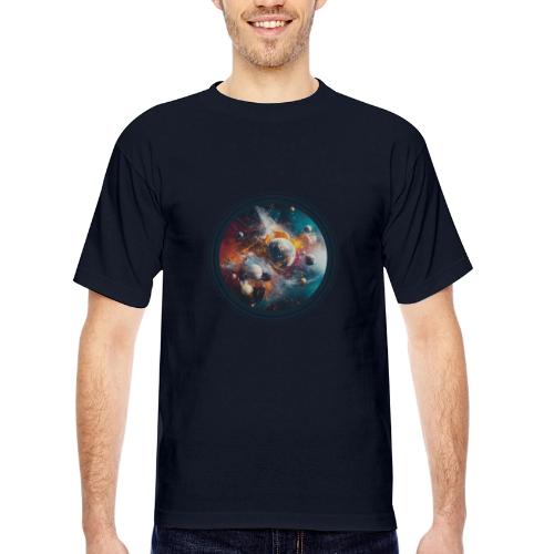 Planets in Acrylic Dreams - Bayside Unisex Heavyweight USA Made T-Shirt