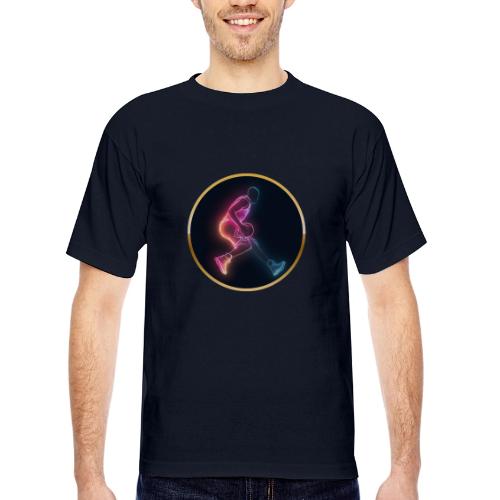 Basketball: Golden Court Glow - Bayside Unisex Heavyweight USA Made T-Shirt