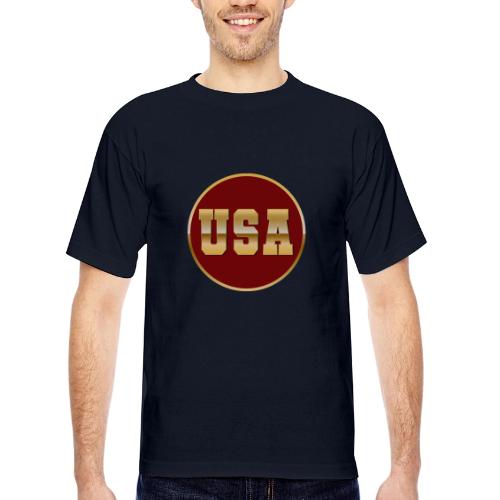 Golden USA Seal - Bayside Unisex Heavyweight USA Made T-Shirt